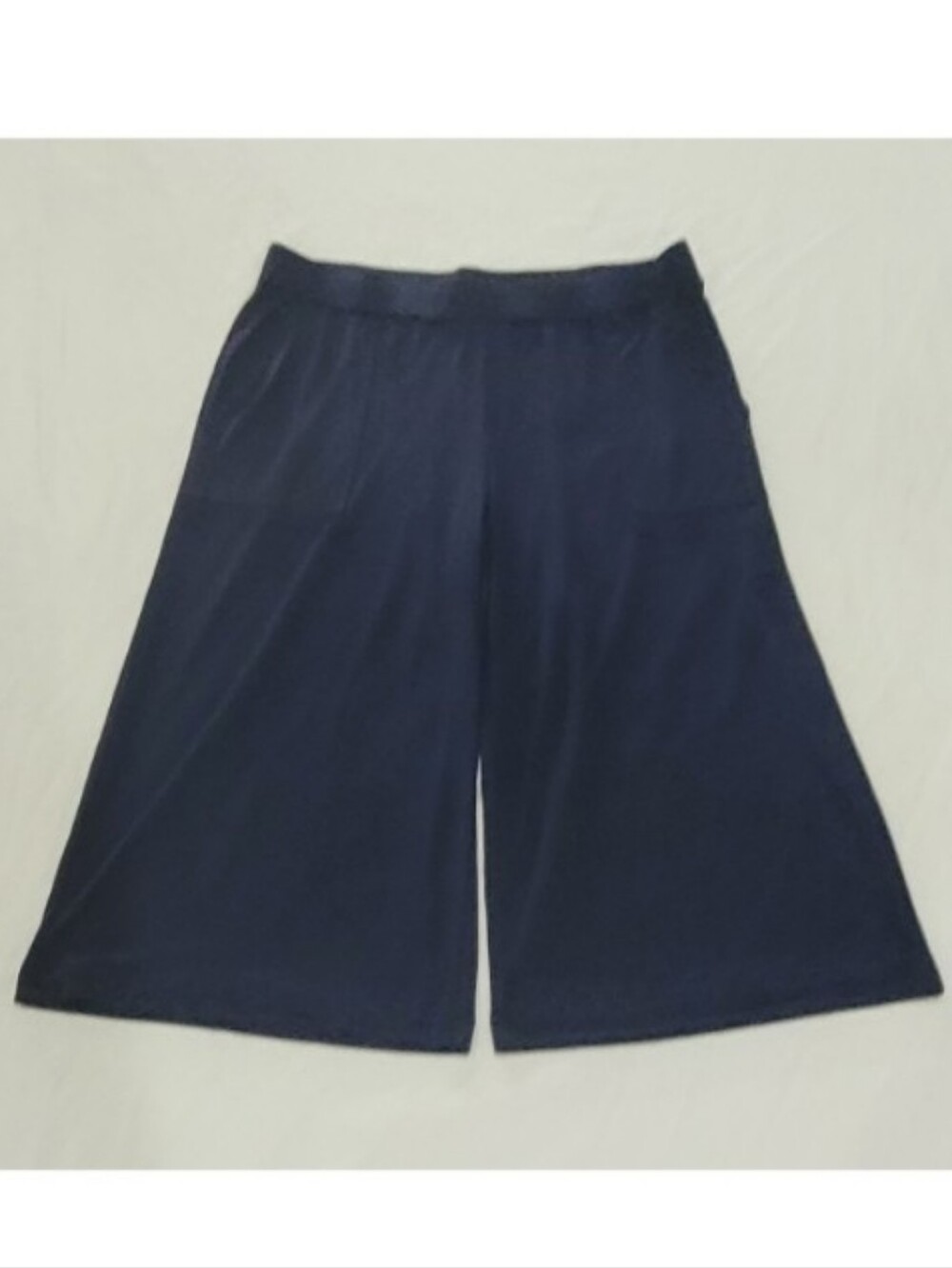 Wide-Leg Blue Women’s Capri Size Large Big Pockets Soft Loungewear Athleisure